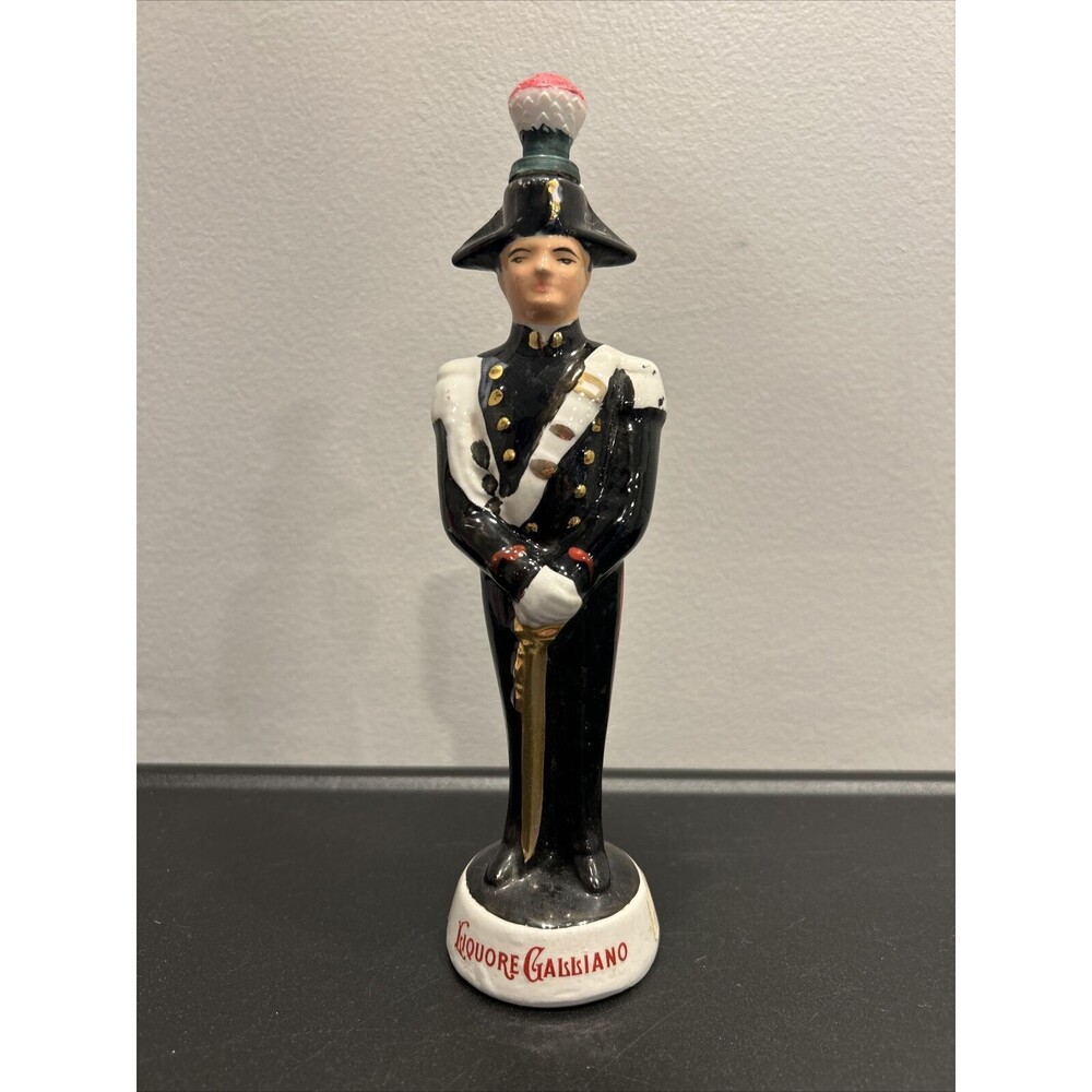Vintage Galliano Liquor Bottle Coronetti Cunardo Italy Soldier in Uniform Empty